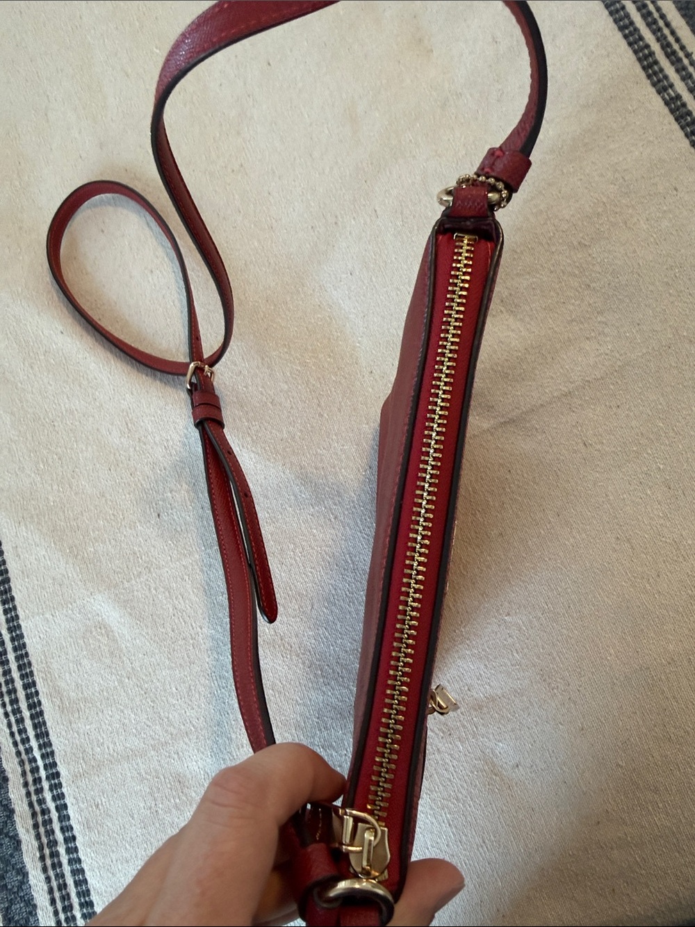 COACH Red Mini Rowan File Bag - Picture 6 of 8